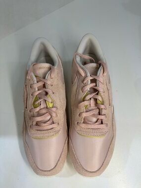 Reebok Pink Suede & Leather Low-Top Sneakers